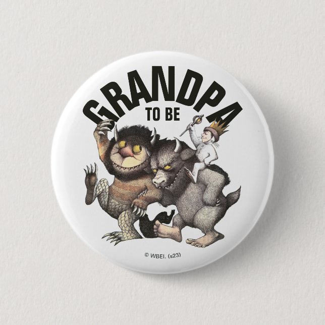 Badge Rond 5 Cm Là où les choses sauvages sont | Futur Grand-Père (Devant)