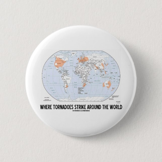 Badge Rond 5 Cm Là où les tornades frappent autour du monde (la (Devant)
