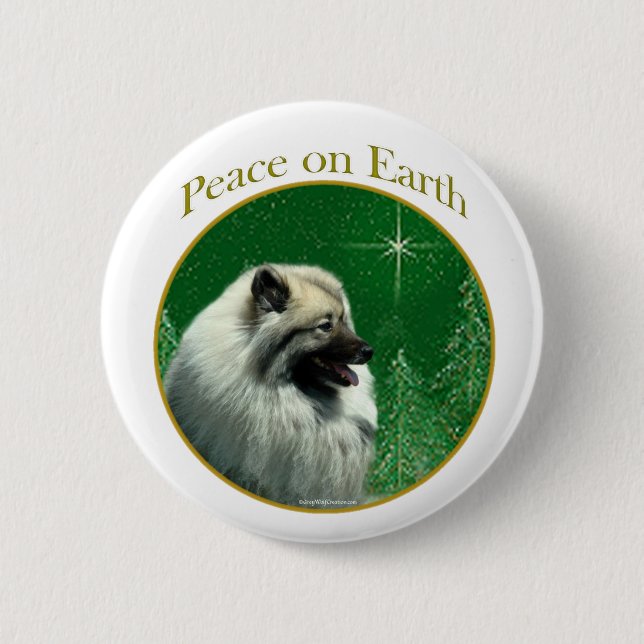 Badge Rond 5 Cm La paix de Keeshond (Devant)
