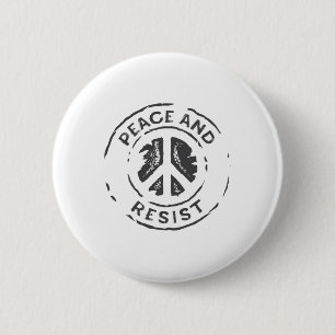 Badge Rond 5 Cm La Paix Et La Résistance À La Chemise - La Prote P