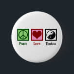 Badge Rond 5 Cm La Paix taoïste Aimer le taoïsme Yin Yang<br><div class="desc">Peace Love Taoism. Vivez en harmonie avec le tao et ce joli cadeau de religion de philosophie taoïste. Un design cool pour un taoïste qui croit en la perfection spirituelle.</div>