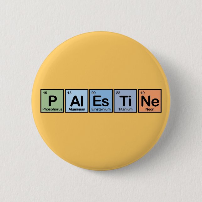 Badge Rond 5 Cm La Palestine a fait des éléments (Devant)