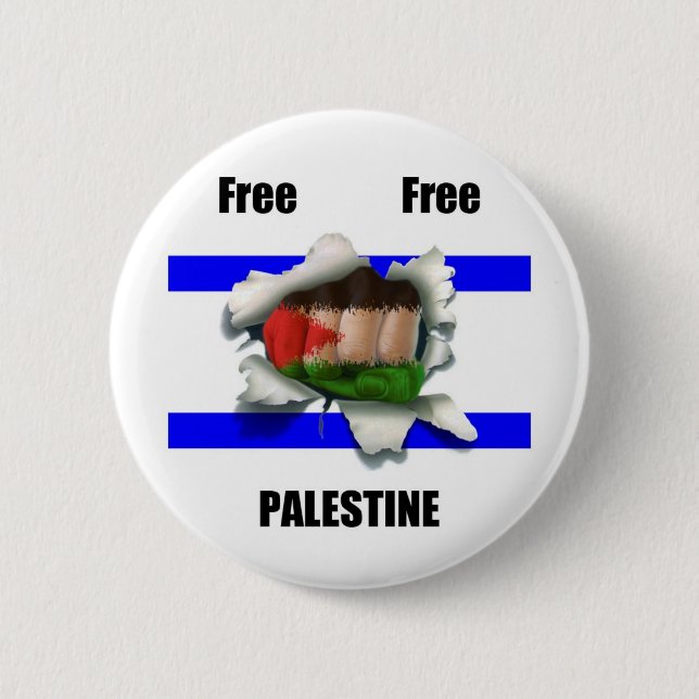Badge Rond 5 Cm La Palestine libre libre (Devant)
