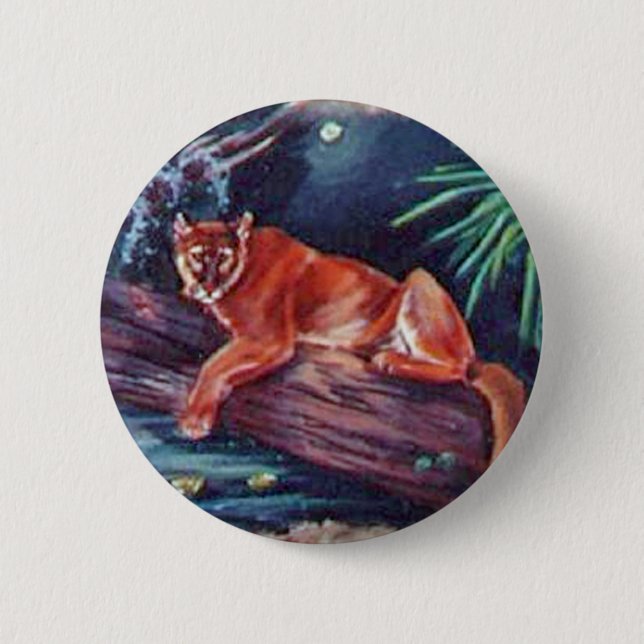 Badge Rond 5 Cm La panthère de la Floride dans le marais (Devant)