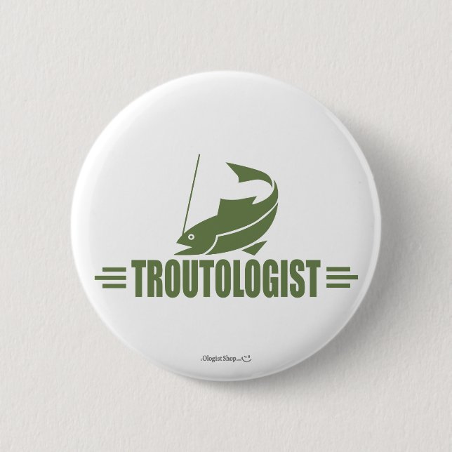 Badge Rond 5 Cm La pêche à la truite (Devant)
