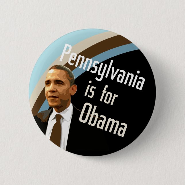 Badge Rond 5 Cm La Pennsylvanie pour Obama (Devant)