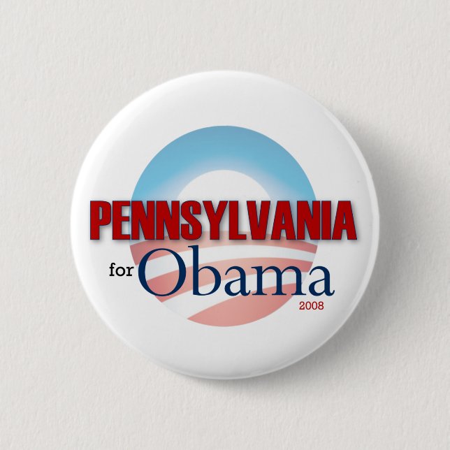 Badge Rond 5 Cm La PENNSYLVANIE pour Obama (Devant)