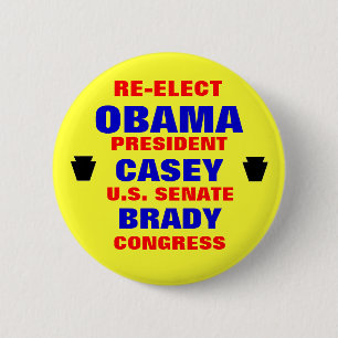 Badge Rond 5 Cm La Pennsylvanie pour Obama Casey Brady