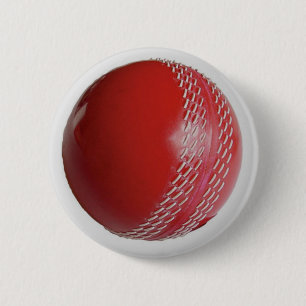 Badge Rond 5 Cm La Personnaliser rouge de la balle de cricket avec