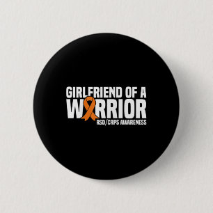 Badge Rond 5 Cm La Petite Amie D'Un Guerrier Orange Ribbon Rsdcrps