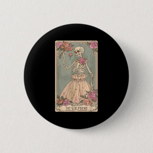 Badge Rond 5 Cm La petite amie Tarot Card Couple Squelette Gothiqu