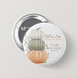Badge Rond 5 Cm La petite citrouille est en route Baby Shower