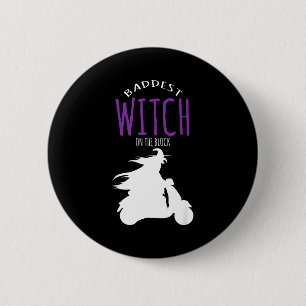 Badge Rond 5 Cm La pire sorcière du quartier - costume d'Halloween