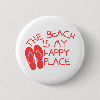 Badge Rond 5 Cm La Plage Est Mon Endroit Heureux