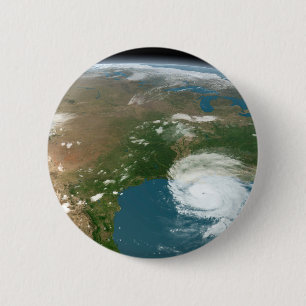 Badge Rond 5 Cm La Planète Panoramique Terre Et Les Etats-Unis.