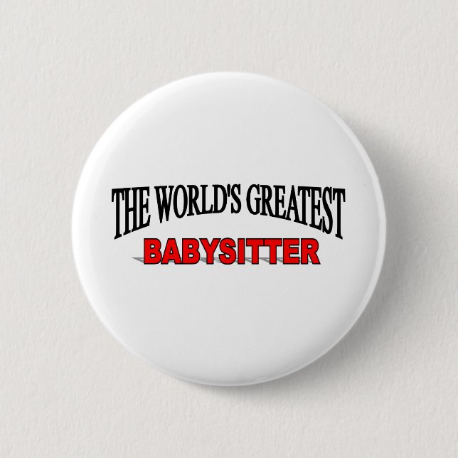 Badge Rond 5 Cm La plus grande babysitter du monde (Devant)