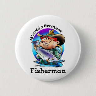 Badge Rond 5 Cm La plus grande vitesse du pêcheur du monde