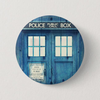 Badge Rond 5 Cm La police vintage téléphone la cabine téléphonique