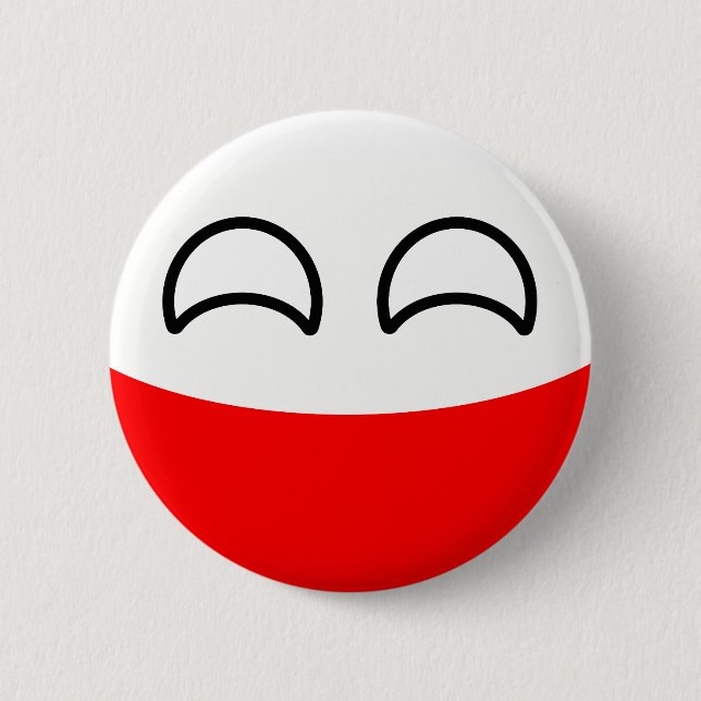 Badge Rond 5 Cm La Pologne Geeky tendante drôle Countryball (Devant)