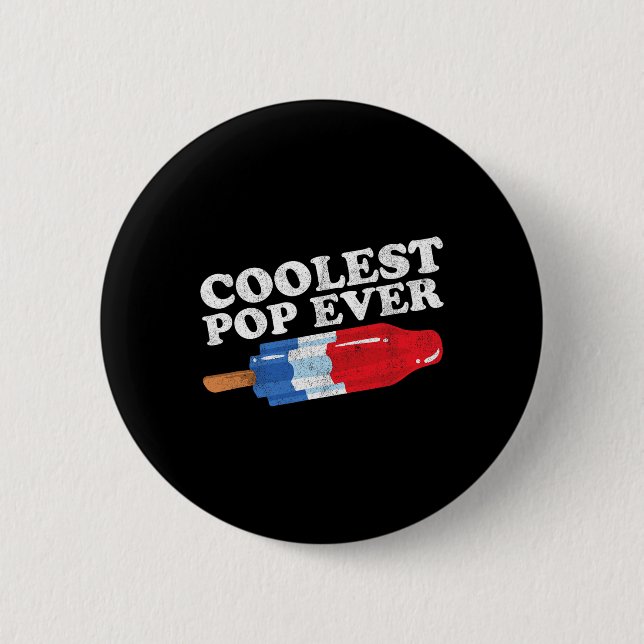 Badge Rond 5 Cm La Pop la plus froide jamais Popsicle Funny Retro  (Devant)