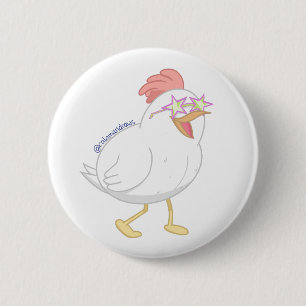Badge Rond 5 Cm La Poule Disco