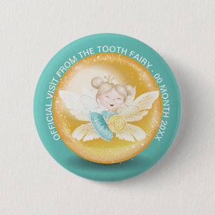 Badge Rond 5 Cm La princesse de la fée des dents avec des pièces