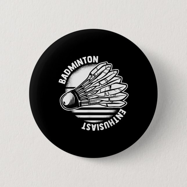 Badge Rond 5 Cm La raquette de badminton Shuttle pour les passionn (Devant)