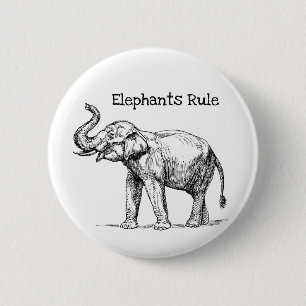 Badge Rond 5 Cm La règle des éléphants