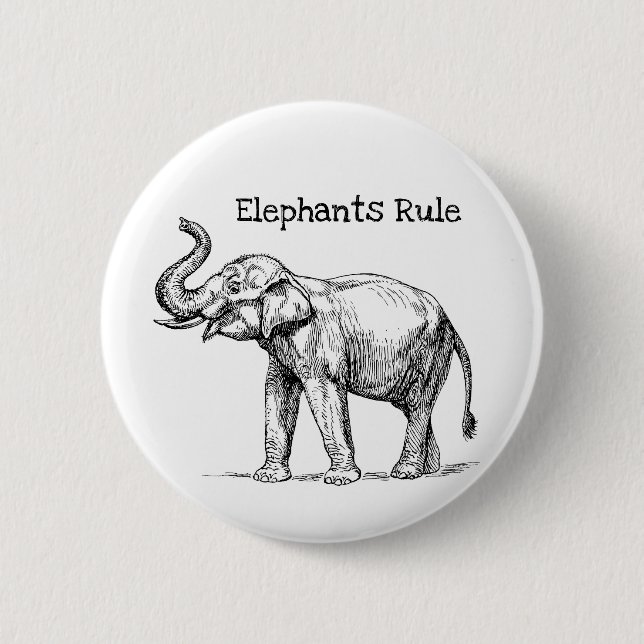 Badge Rond 5 Cm La règle des éléphants (Devant)