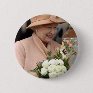 Badge Rond 5 Cm La Reine Elizabeth