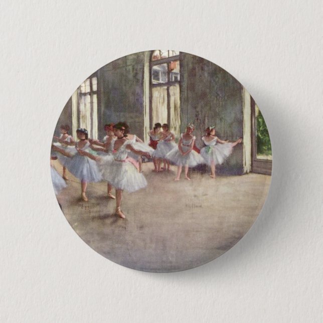 Badge Rond 5 Cm La répétition de ballet dégazent par (Devant)