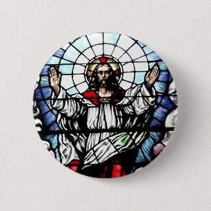 Badge Rond 5 Cm La résurrection de notre seigneur (verre souillé