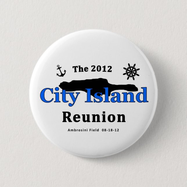 Badge Rond 5 Cm La Réunion 2012 d'île de ville (Devant)
