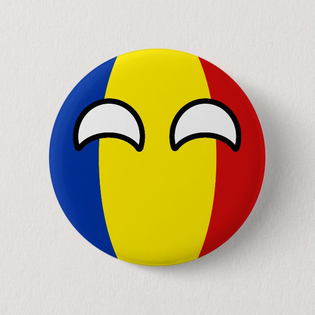 Badge Rond 5 Cm La Roumanie Geeky tendante drôle Countryball (Devant)