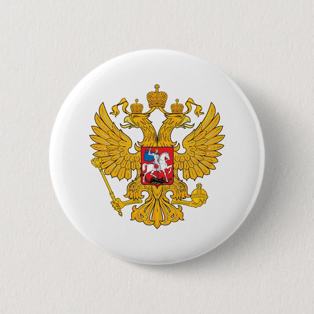 Badge Rond 5 Cm La Russie deux a dirigé Eagle (Devant)
