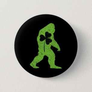 Badge Rond 5 Cm La Saint-Patrick Bigfoot Trèfle Hommes Femmes Enfa