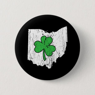Badge Rond 5 Cm La Saint-Patrick de l'Ohio State Shamrock vert de