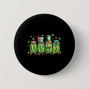 Badge Rond 5 Cm La Saint-Patrick Jar Pickle Amoureux de Cornichons