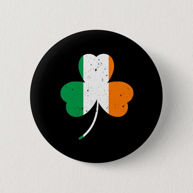 Badge Rond 5 Cm La Saint Patrick, Shamrock irlandaise (Devant)
