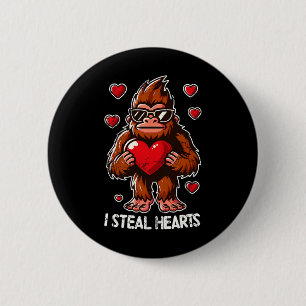 Badge Rond 5 Cm La Saint-Valentin Gros Pied Sasquatch Je Vole des
