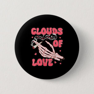 Badge Rond 5 Cm La Saint-Valentin Herbe Stoner Fumant Des Nuages D