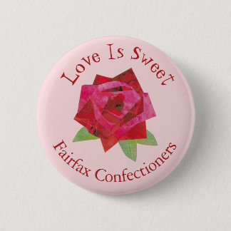 Badge Rond 5 Cm La Saint Valentin, la Saint Valentin Boutique Flor