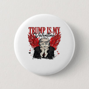 Badge Rond 5 Cm La Saint-Valentin Trump est mon Trump drôle de Sai