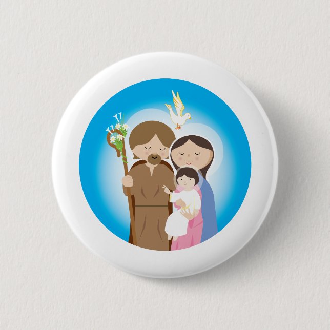 Badge Rond 5 Cm La Sainte Famille (Devant)