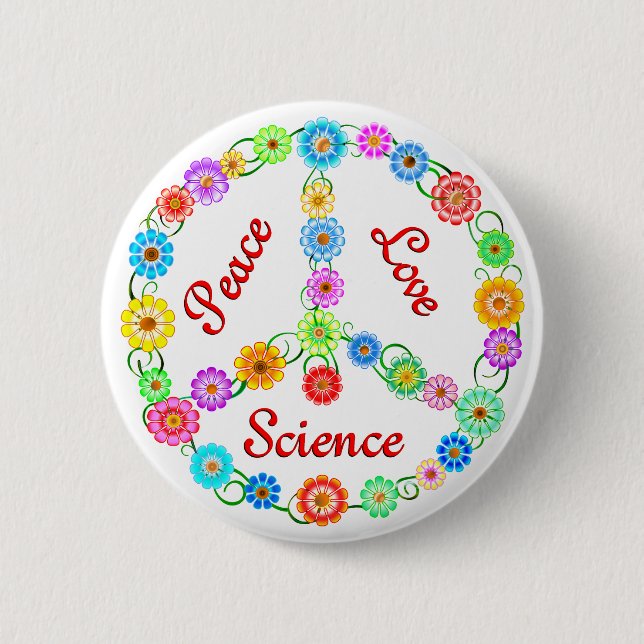 Badge Rond 5 Cm La Science d'amour de paix (Devant)