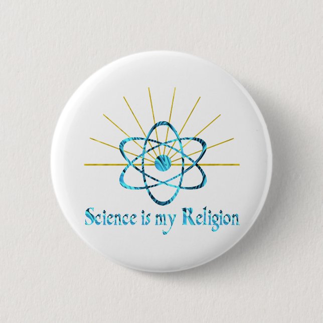 Badge Rond 5 Cm La Science est ma religion (Devant)
