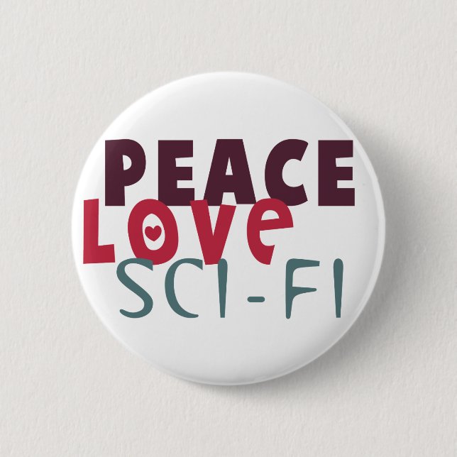 Badge Rond 5 Cm La science fiction d'amour de paix (Devant)