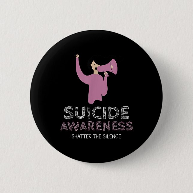 Badge Rond 5 Cm La sensibilisation au suicide briser le silence _  (Devant)