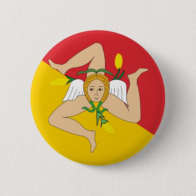 Badge Rond 5 Cm La Sicile, Italie (Devant)