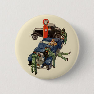 Badge Rond 5 Cm La station-service de Joe, entreprise vintage à se